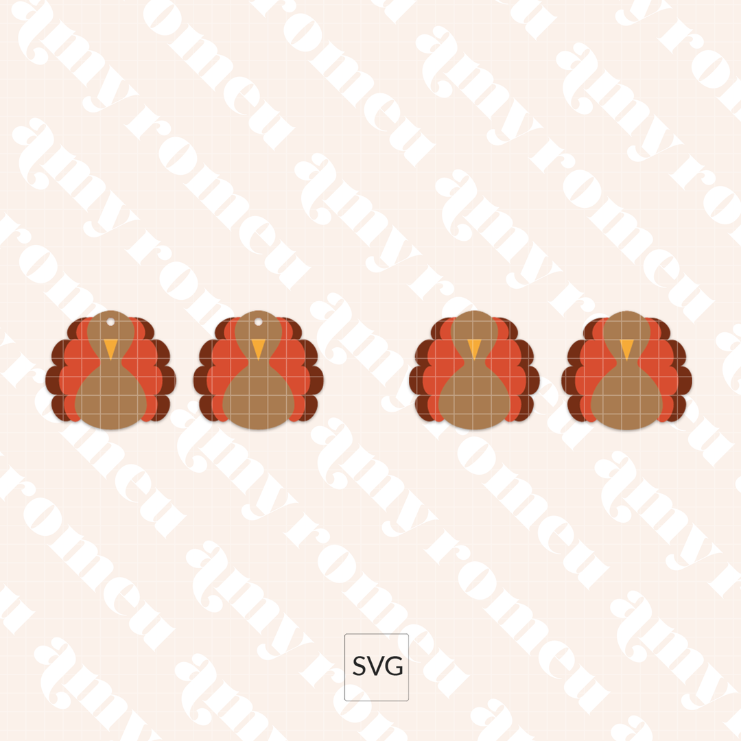 Faux Leather Layered Turkey Earring SVG
