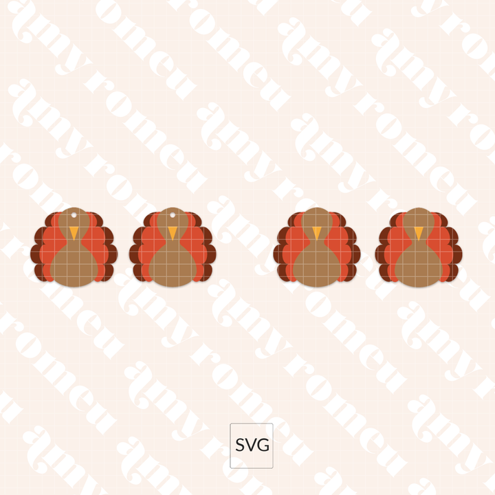 Faux Leather Layered Turkey Earring SVG