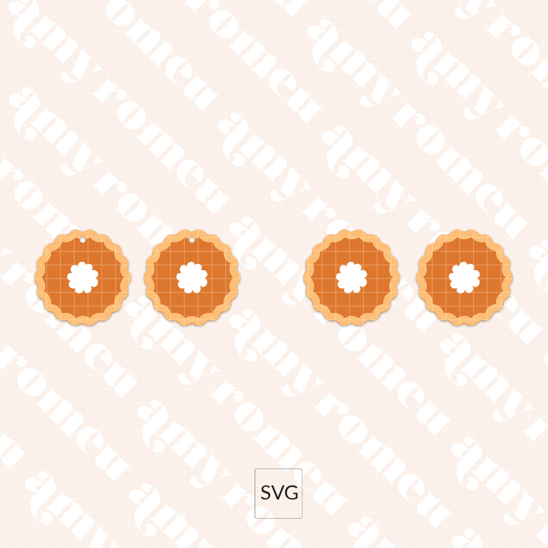 Faux Leather Pumpkin Pie Earrings SVG