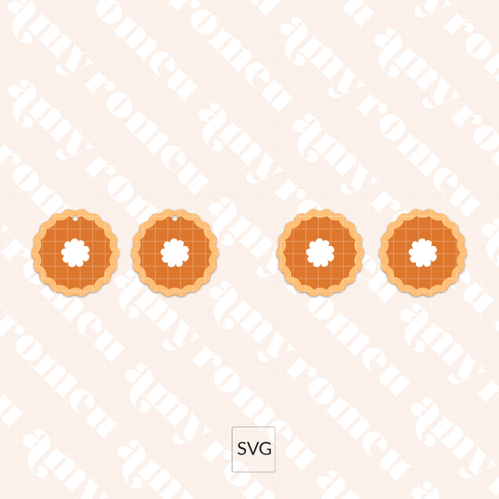 Faux Leather Pumpkin Pie Earrings SVG
