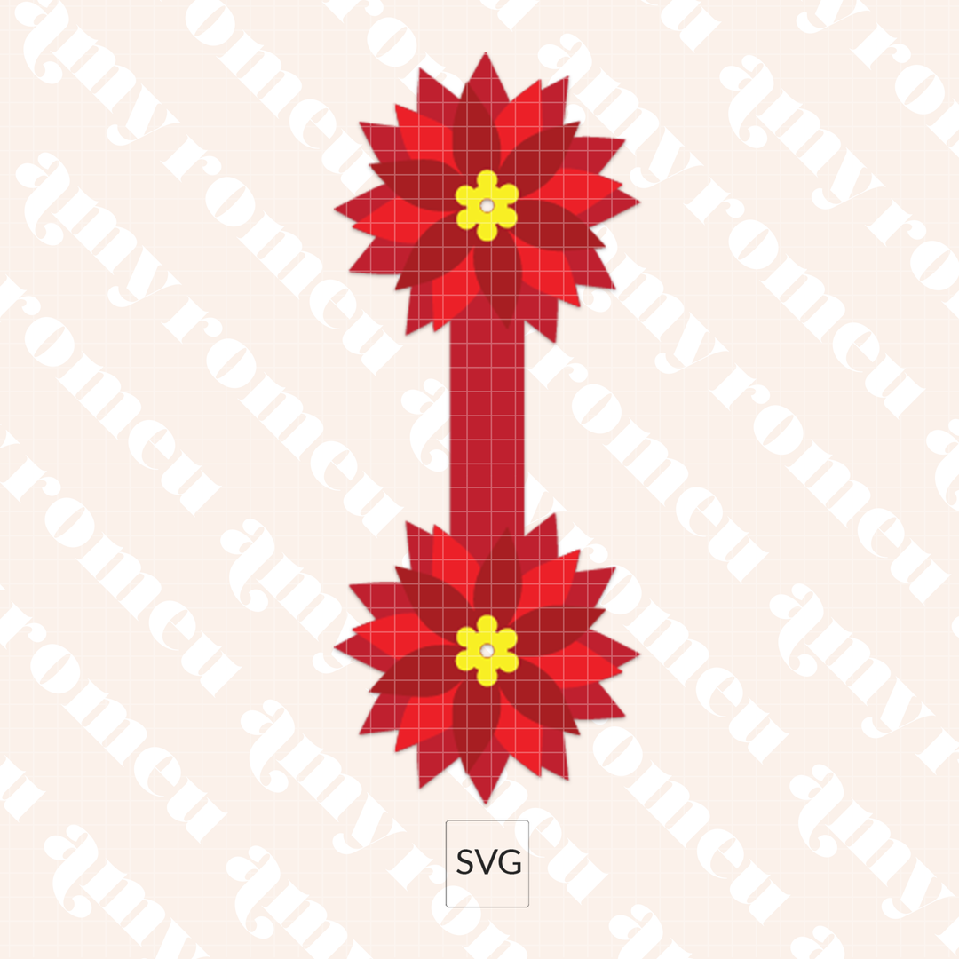 Layered Poinsettia Keychain SVG & Video Tutorial