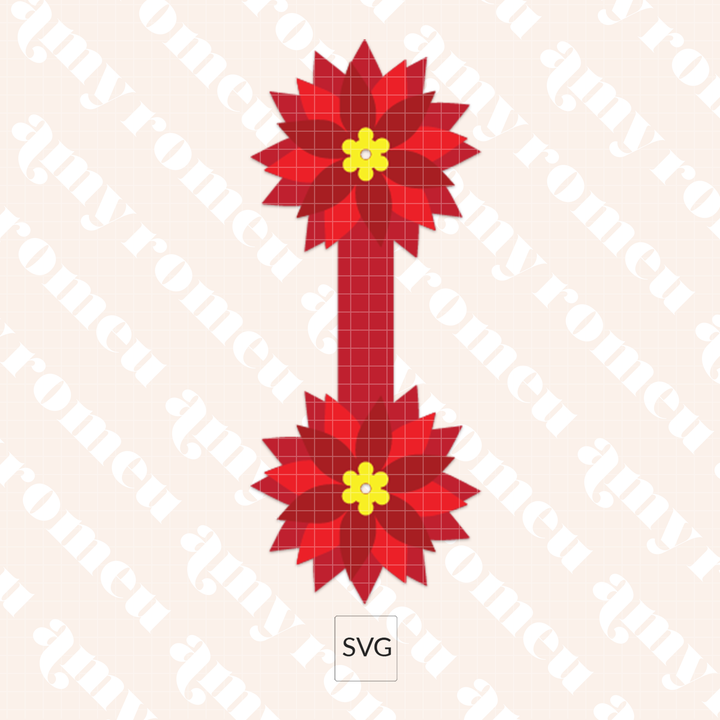Layered Poinsettia Keychain SVG & Video Tutorial