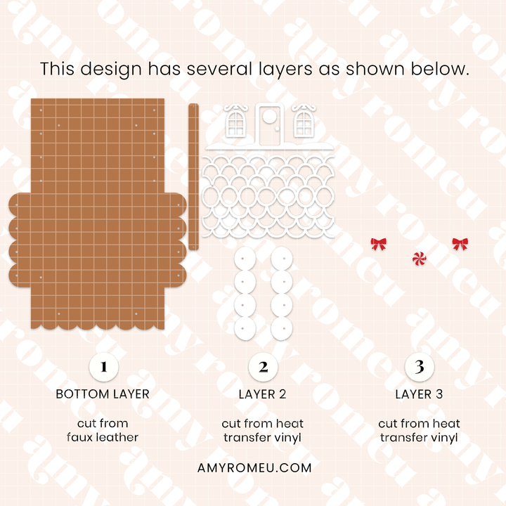 Faux Leather Gingerbread House Clutch Purse SVG & Video Tutorial