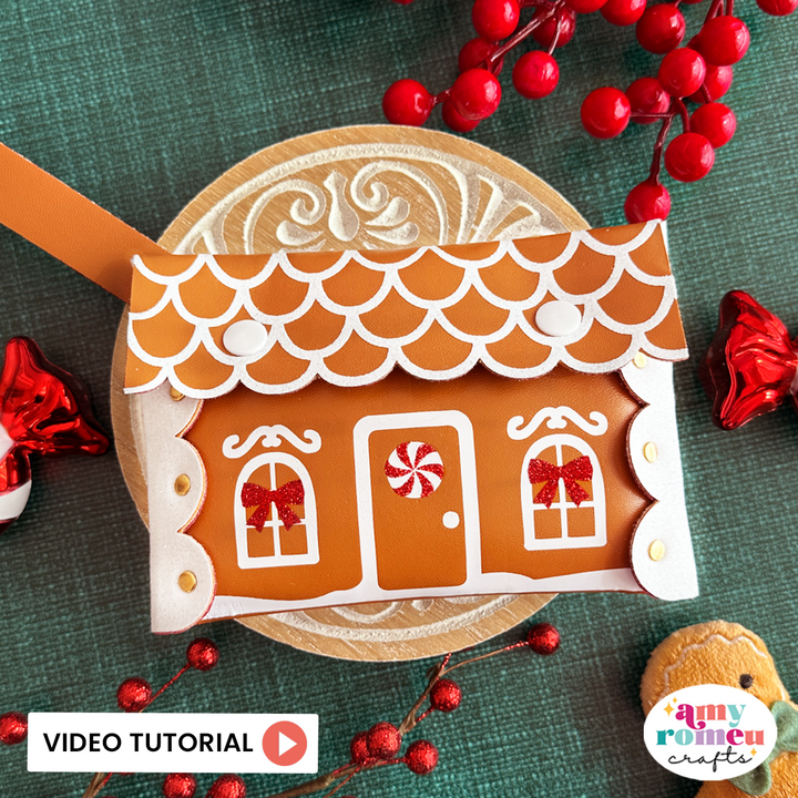 Faux Leather Gingerbread House Clutch Purse SVG & Video Tutorial