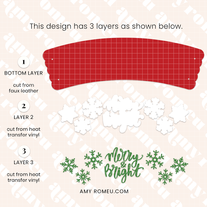 Set of 3 Holiday Coffee Cup Sleeves SVG & Video Tutorial