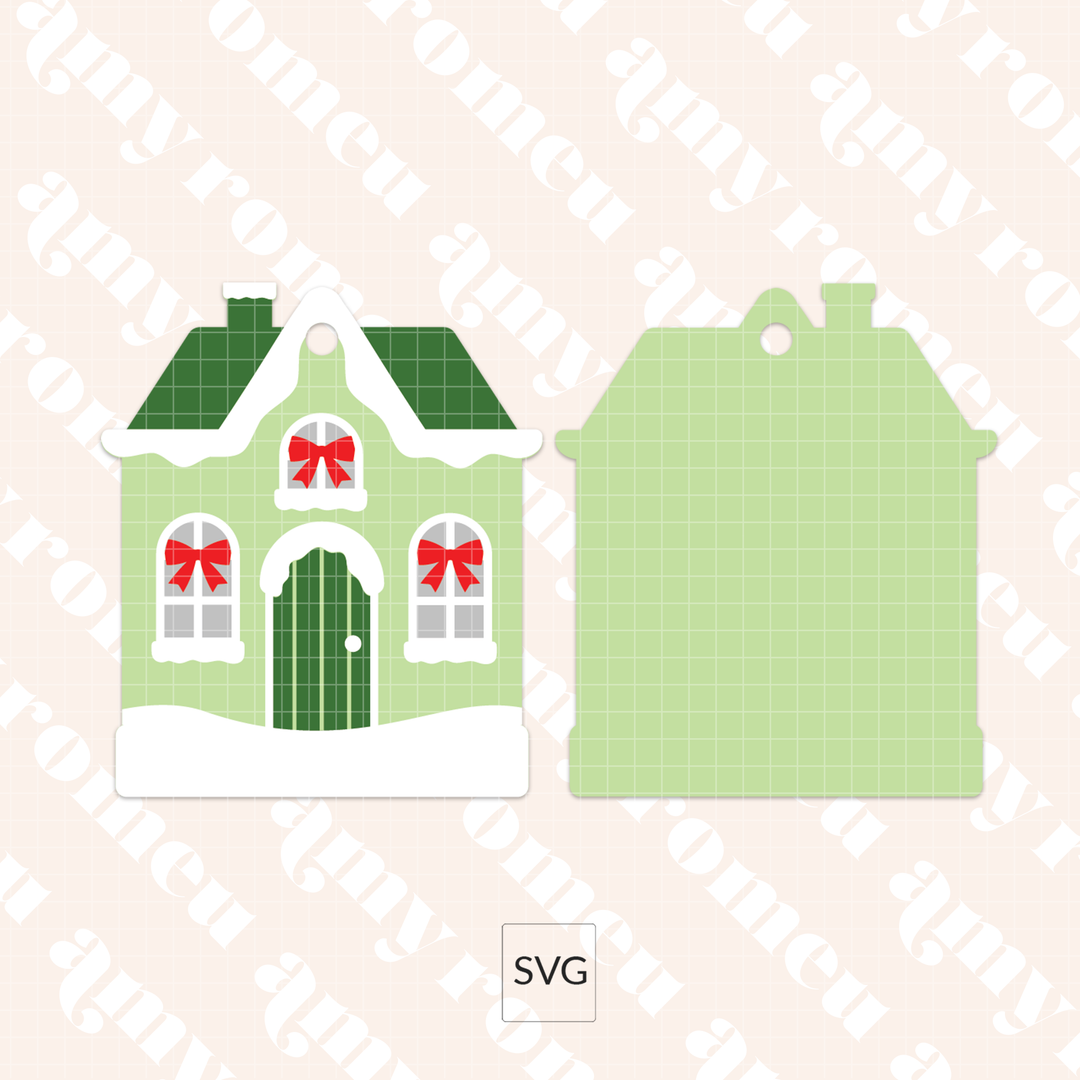Faux Leather Holiday House Ornament SVG & Video Tutorial