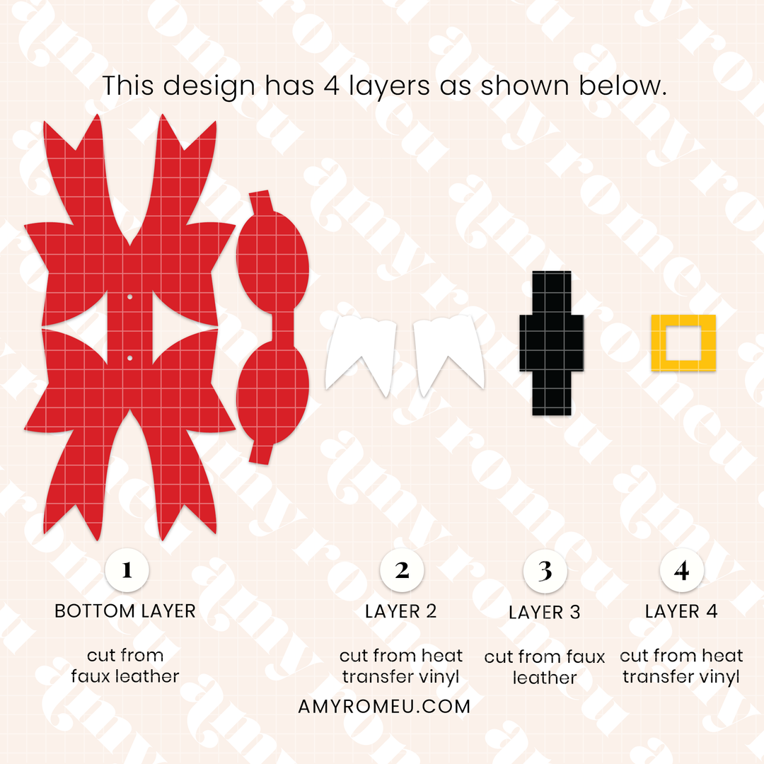 Santa Bow Purse Charm SVG & Video Tutorial