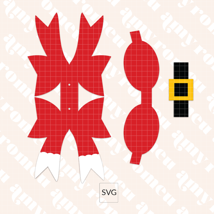 Santa Bow Purse Charm SVG & Video Tutorial
