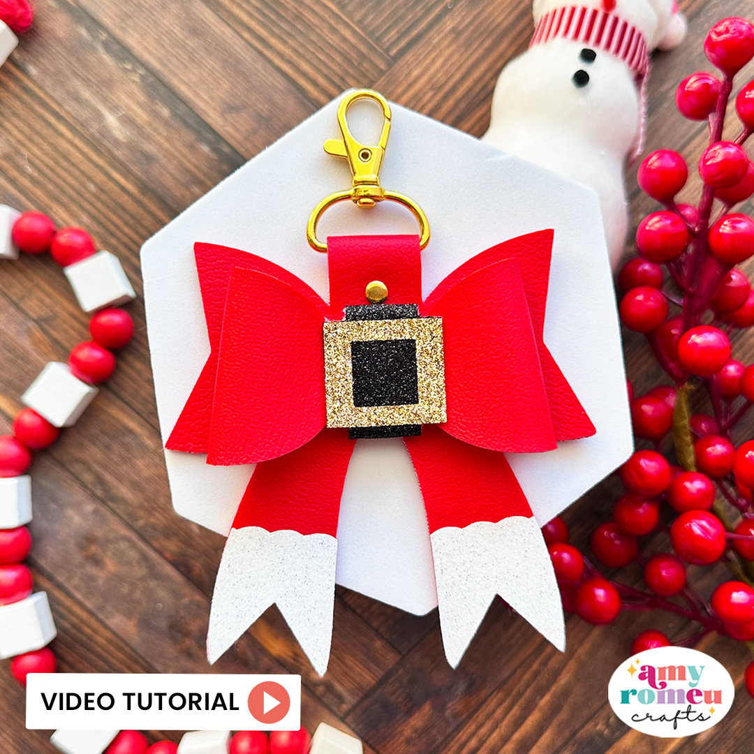 Santa Bow Purse Charm SVG & Video Tutorial