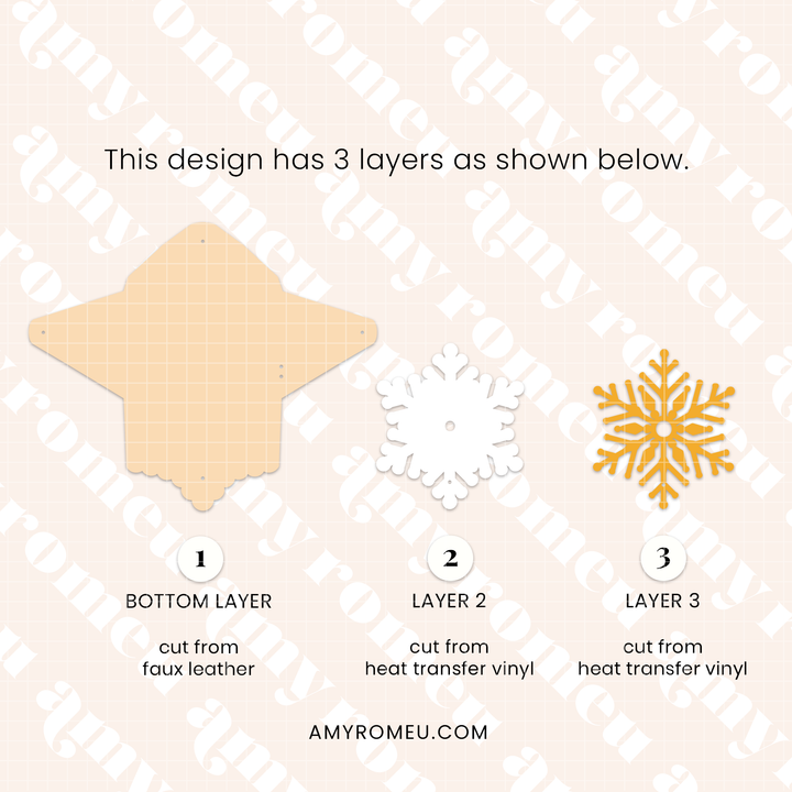 Faux Leather Snowflake Card Wallet SVG & Video Tutorial