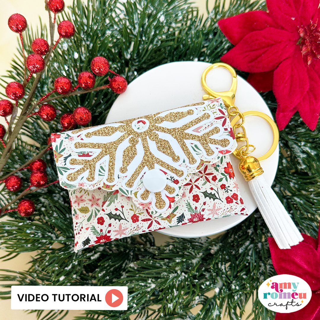 Faux Leather Snowflake Card Wallet SVG & Video Tutorial