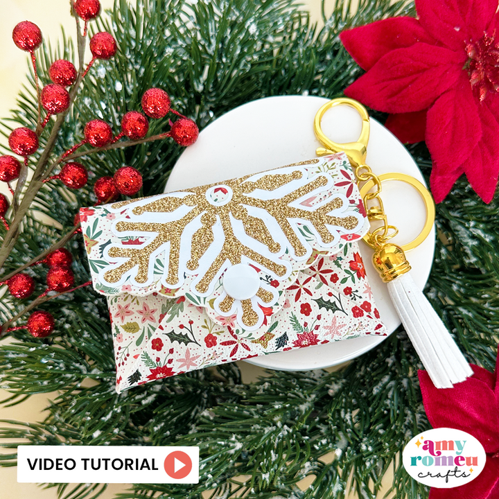 Faux Leather Snowflake Card Wallet SVG & Video Tutorial