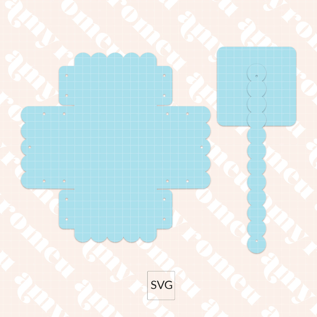 Faux Leather Scalloped Square Mini Basket SVG & Written Tutorial