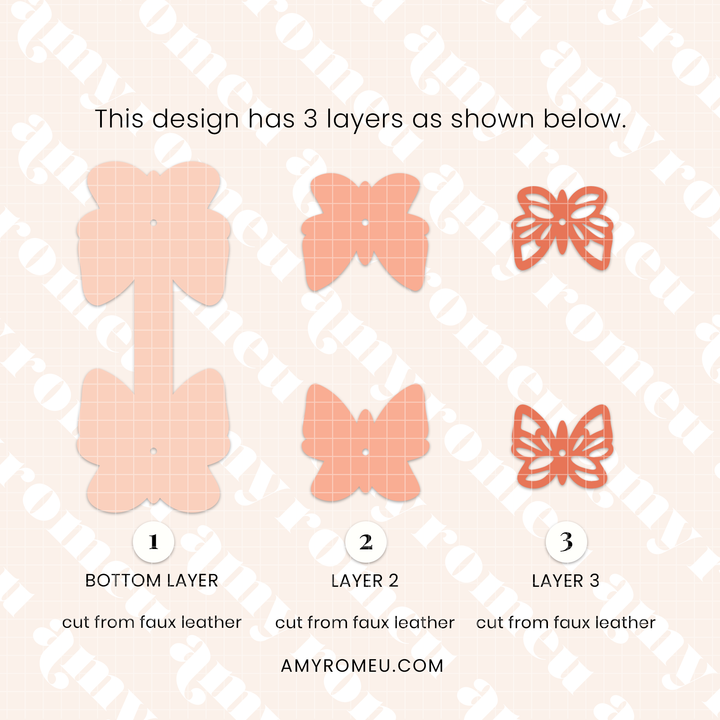Faux Leather Layered Butterfly Keychain SVG & Written Tutorial