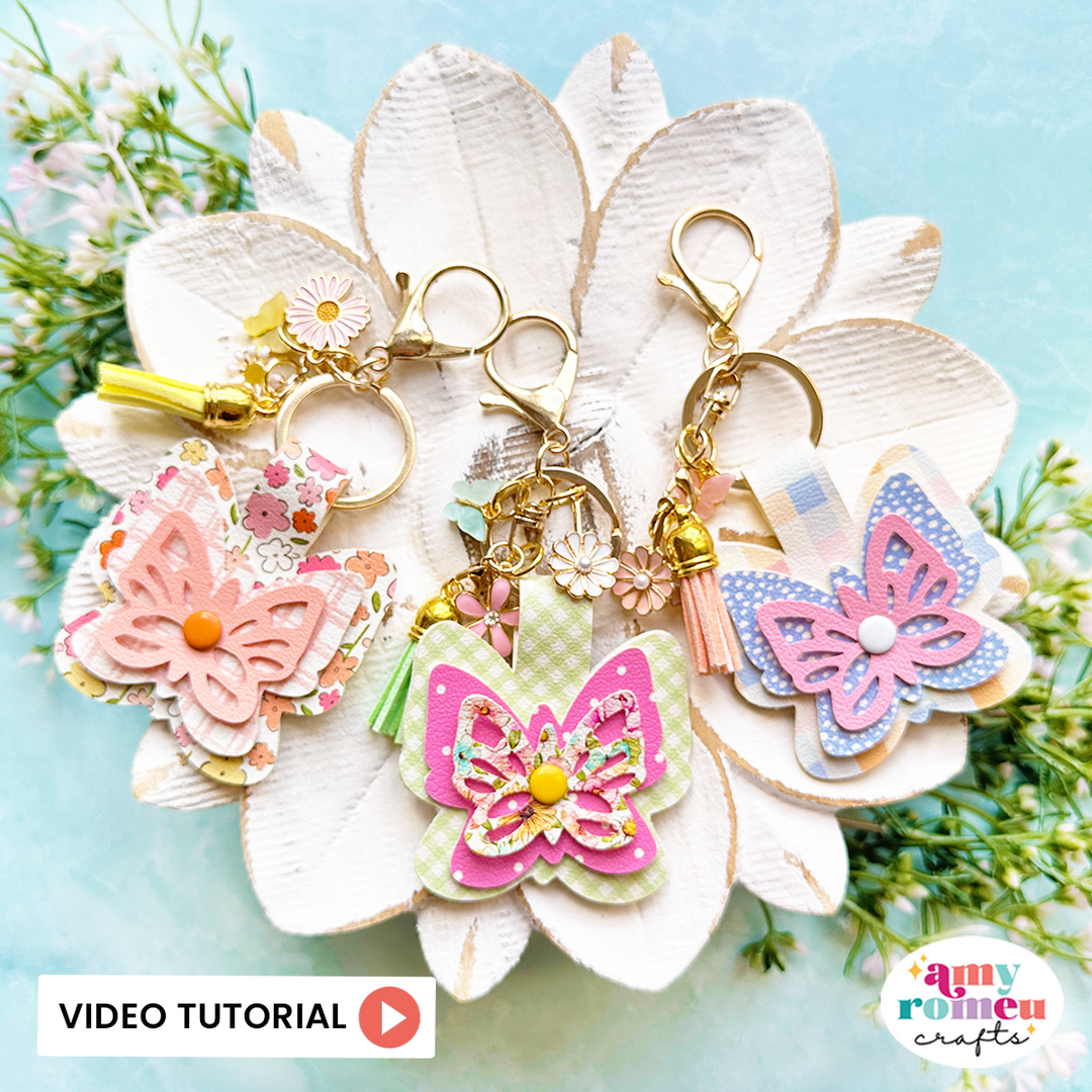 Faux Leather Layered Butterfly Keychain SVG & Written Tutorial