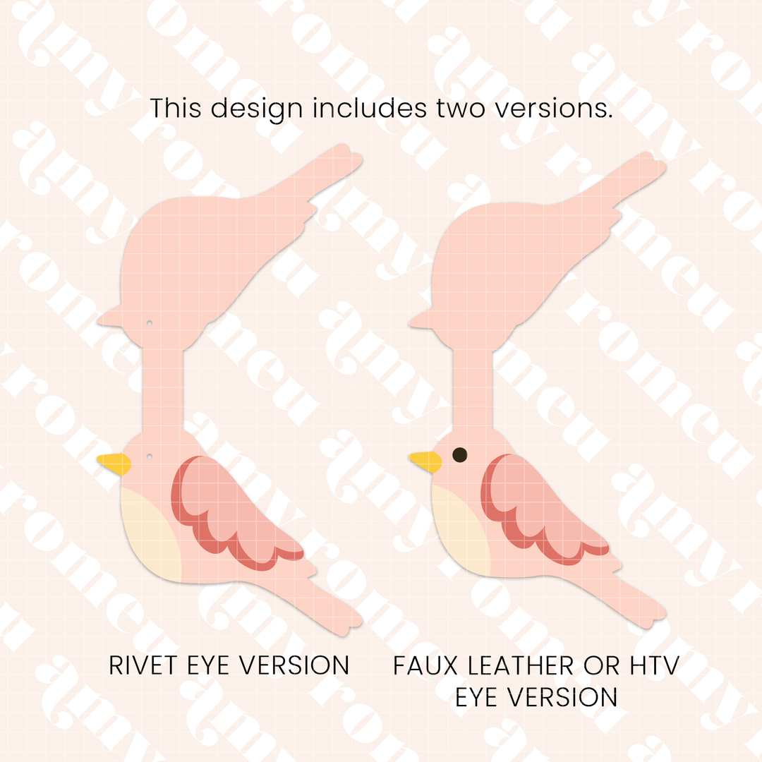 Faux Leather Patchwork Bird Charm SVG & Written Tutorial