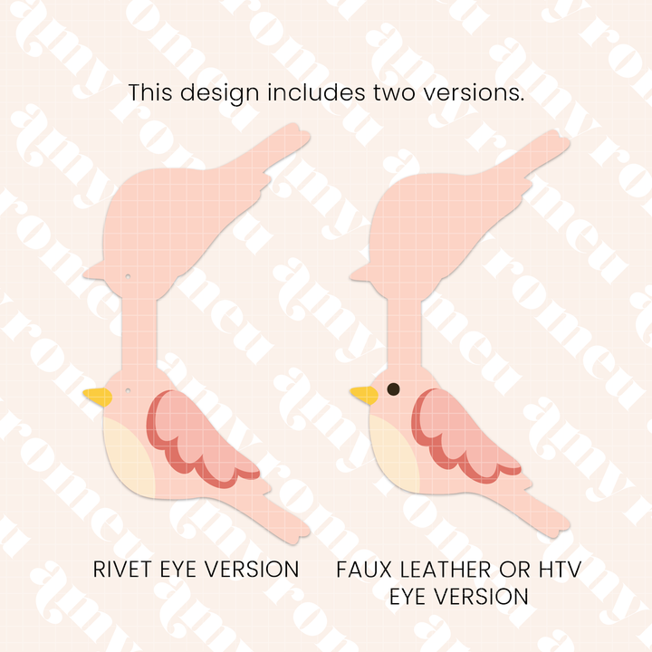 Faux Leather Patchwork Bird Charm SVG & Written Tutorial