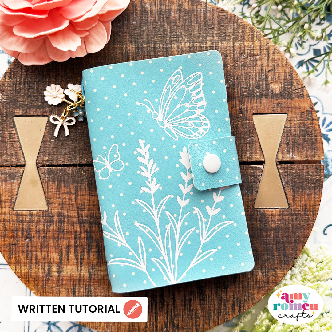 Butterfly Garden Faux Leather Notebook Cover SVG & Written Tutorial