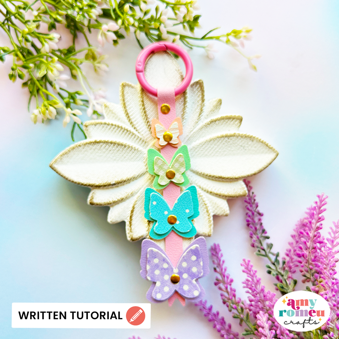 Faux Leather Stacked Butterfly Bag Tag SVG & Written Tutorial