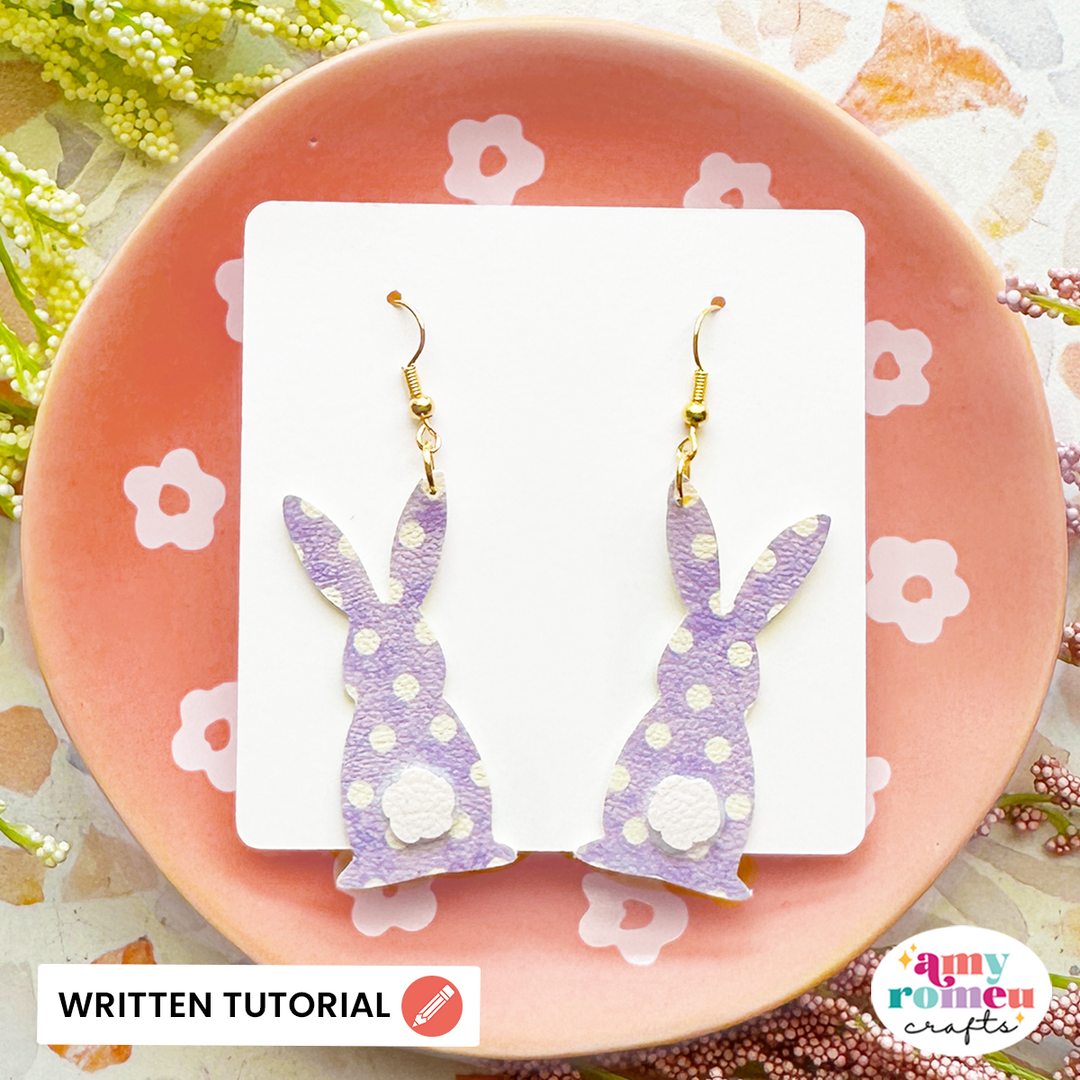 Faux Leather Bunny Tail Earrings SVG & Written Tutorial