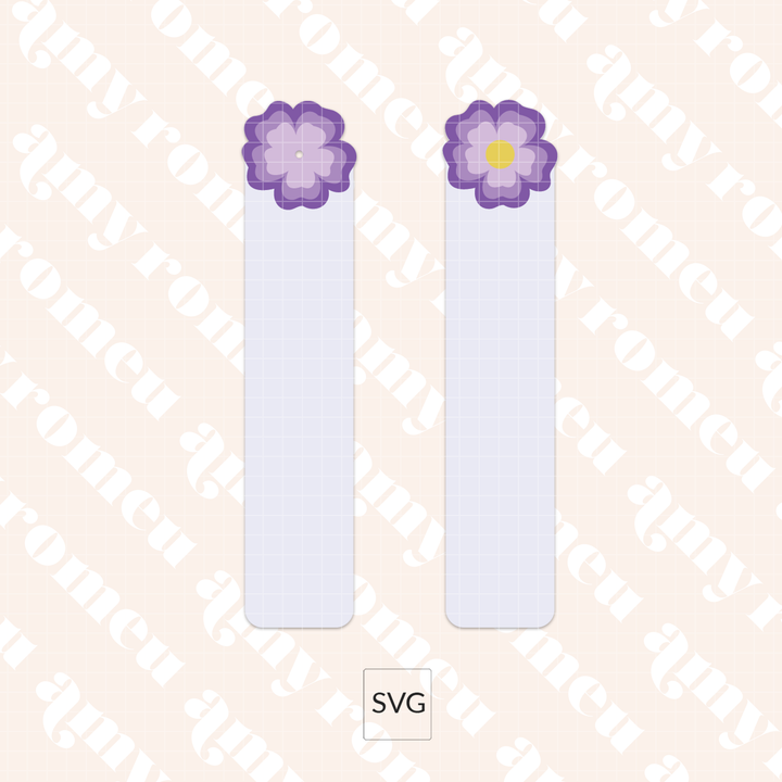 Faux Leather Layered Flower Bookmark SVG & Written Tutorial