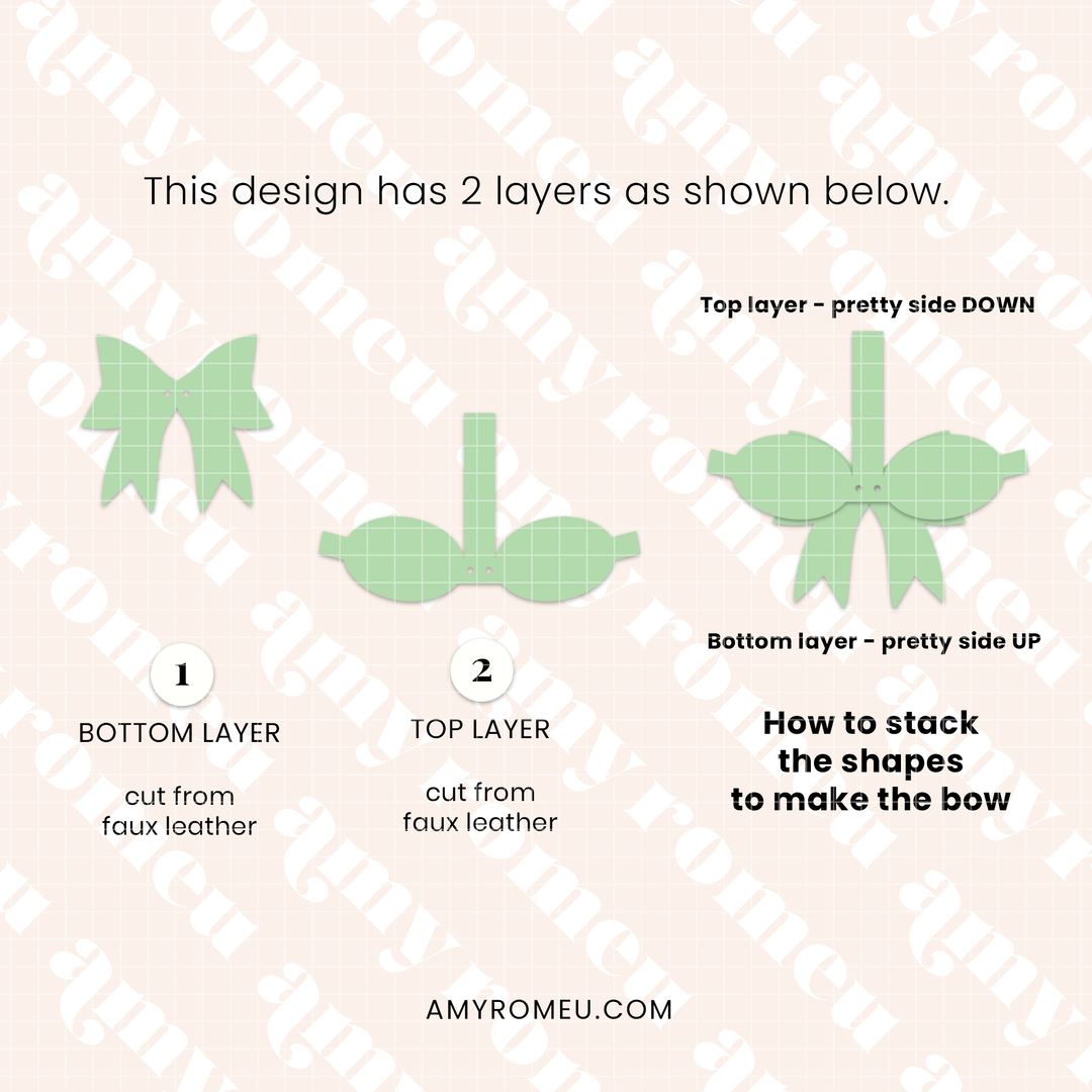 Faux Leather Spring Bow Planner Clip SVG & Written Tutorial