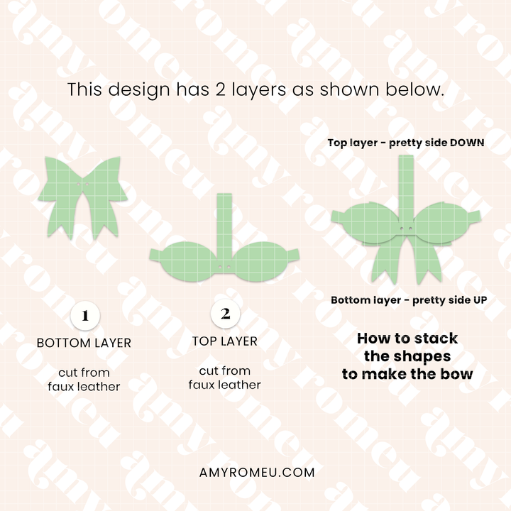 Faux Leather Spring Bow Planner Clip SVG & Written Tutorial