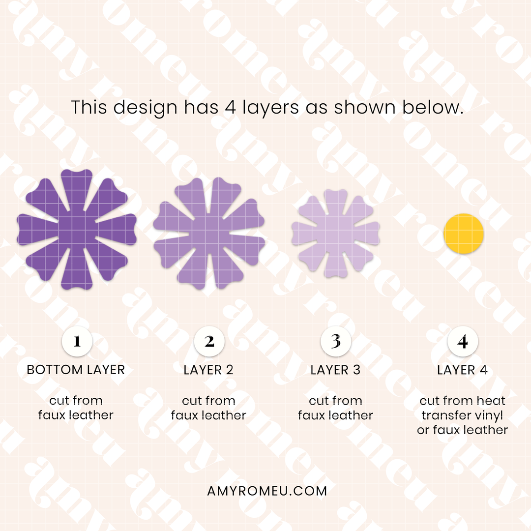 Faux Leather Flower Badge Reel SVG & Written Tutorial