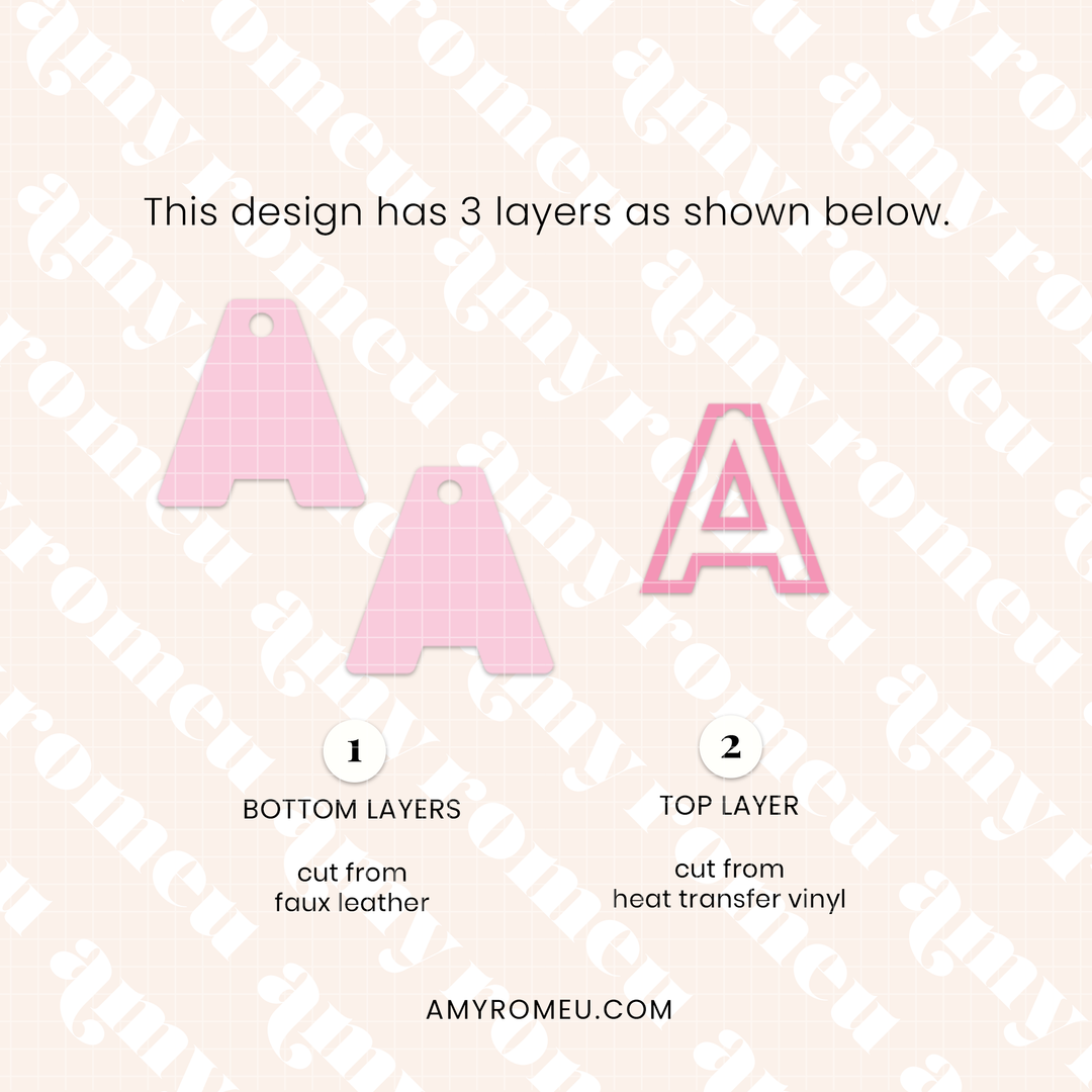 Faux Leather Initial Charms for Carabiner Keychains SVG & Video Tutorial
