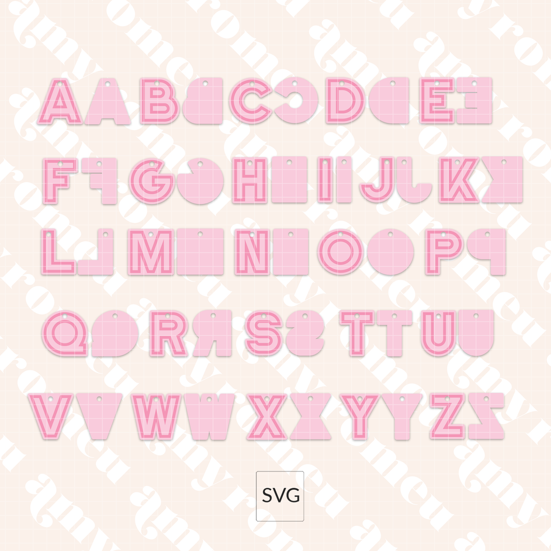 Faux Leather Initial Charms for Carabiner Keychains SVG & Video Tutorial