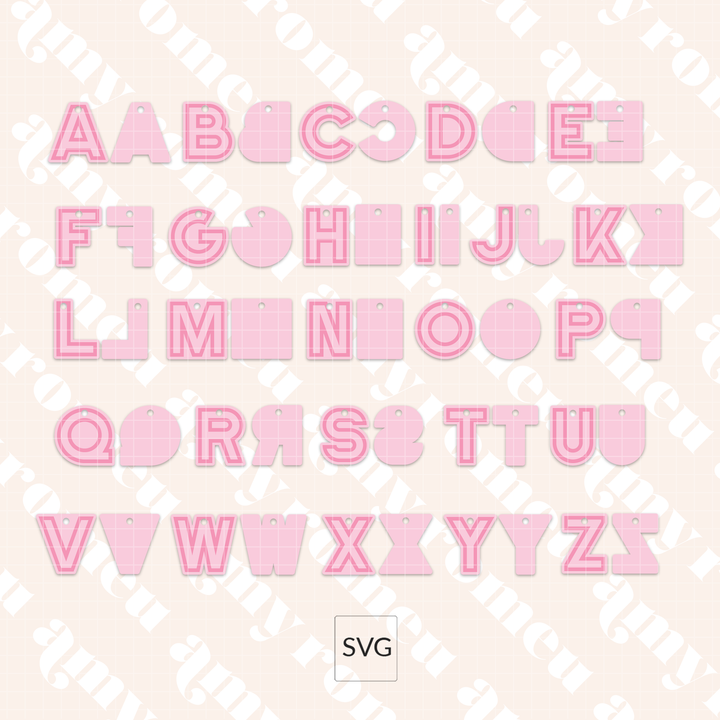 Faux Leather Initial Charms for Carabiner Keychains SVG & Video Tutorial