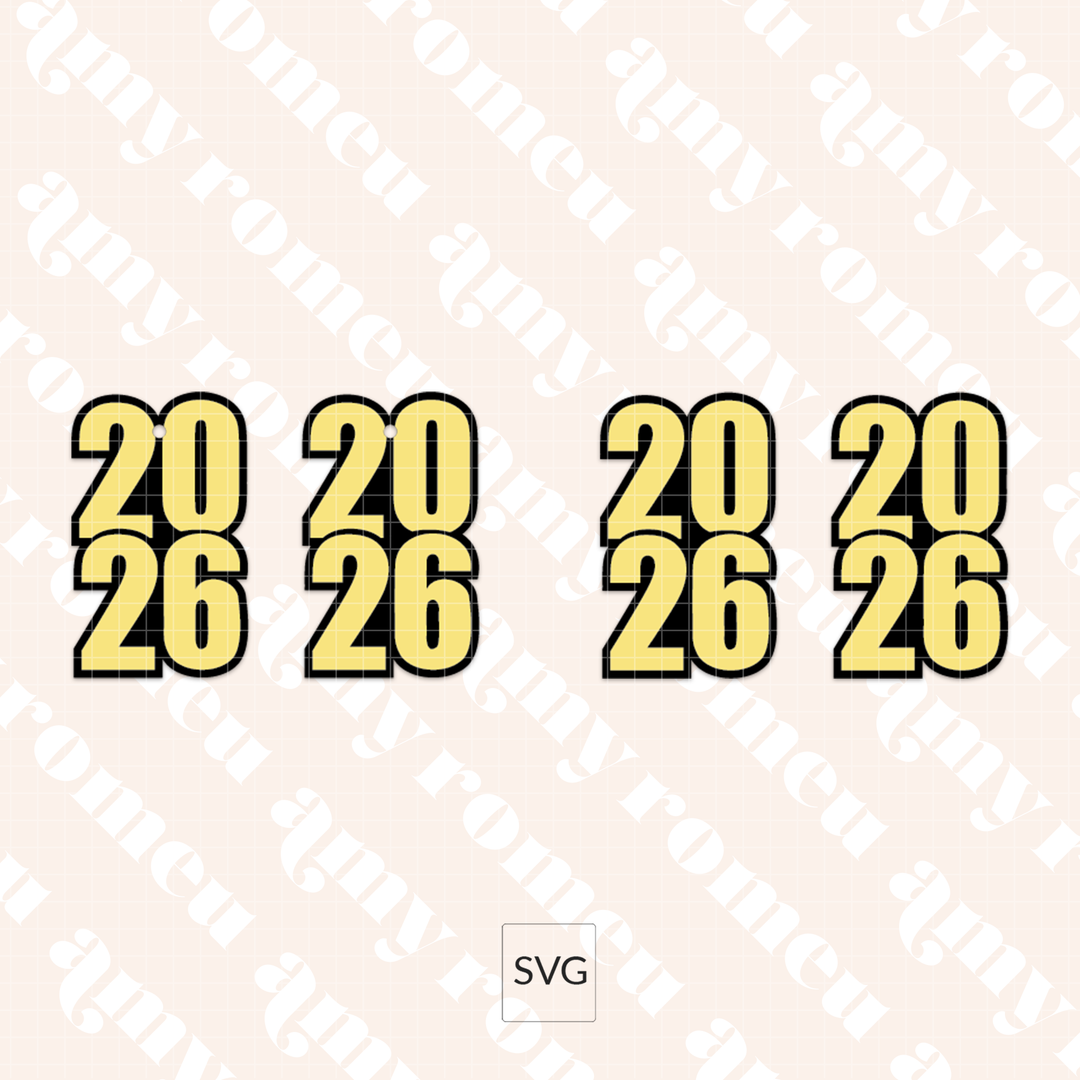 2026 New Years Eve Faux Leather Earrings SVG