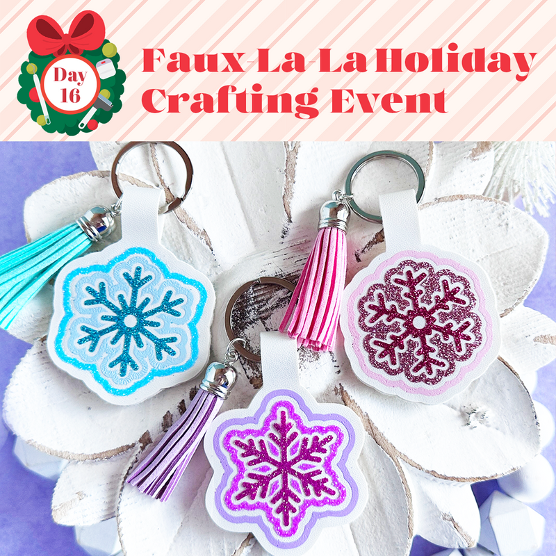Faux Leather Snowflake Keychain SVGs