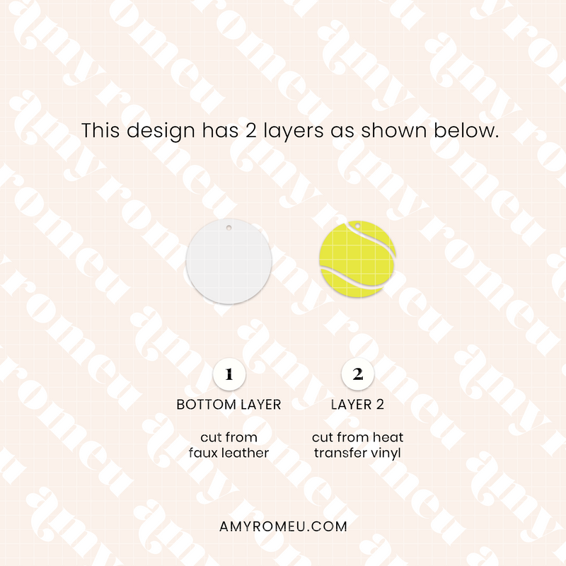 Tennis Ball Faux Leather Earrings SVG