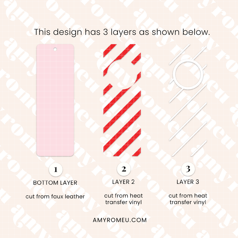 Faux Leather Initial Bookmarks SVG