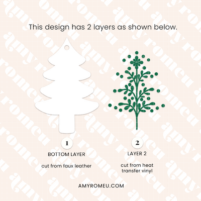 Faux Leather Scandinavian Inspired Christmas Ornaments SVGs