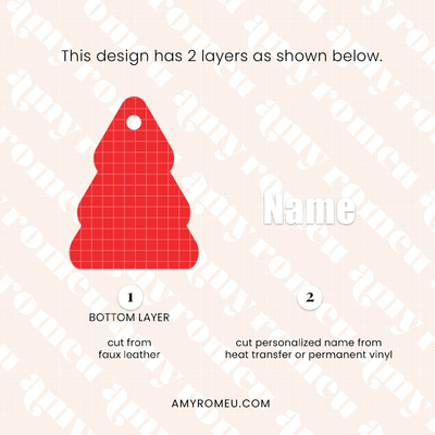 Faux Leather Stocking Name Tags SVG