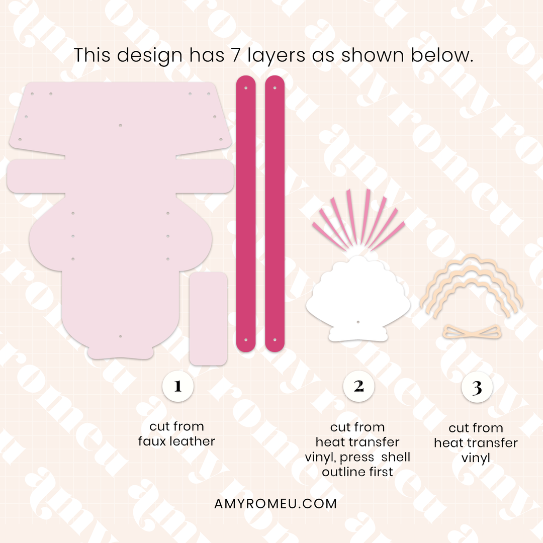 Faux Leather Seashell Mini Purse SVG