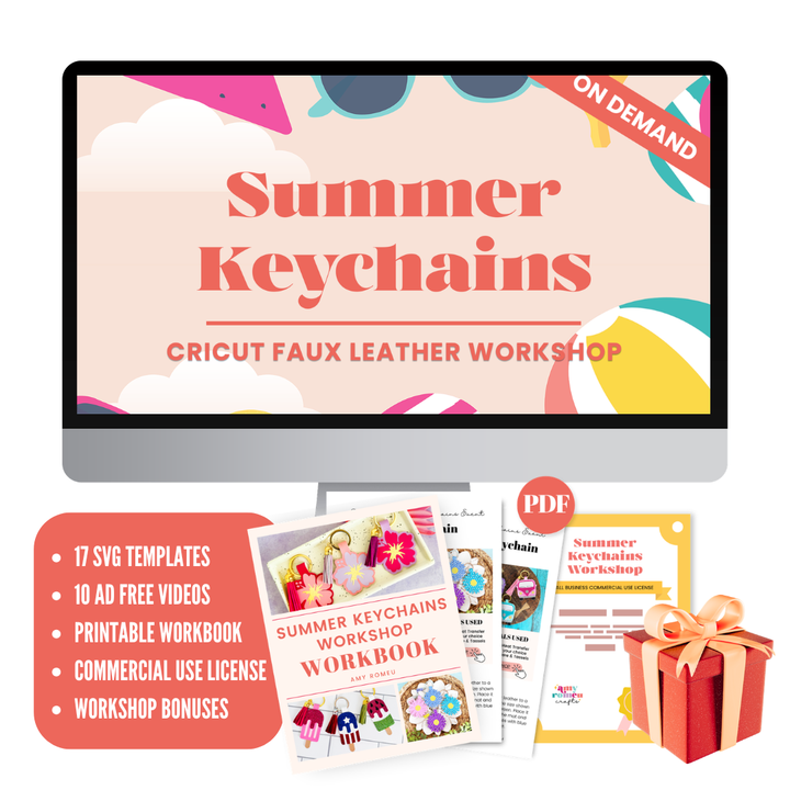 Summer Keychains Cricut Faux Leather Crafting Workshop