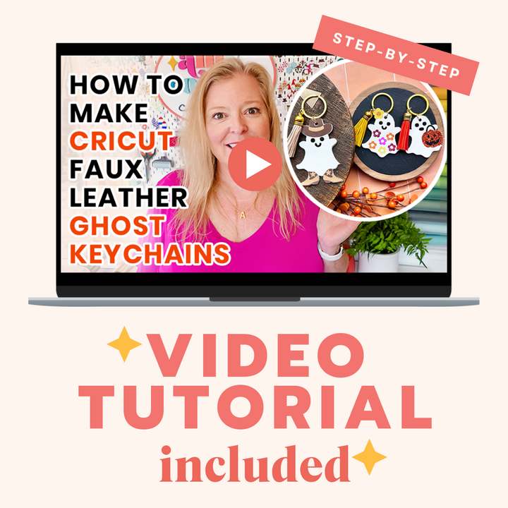 Set of 3 Faux Leather Ghost Keychain SVGs & Video Tutorial