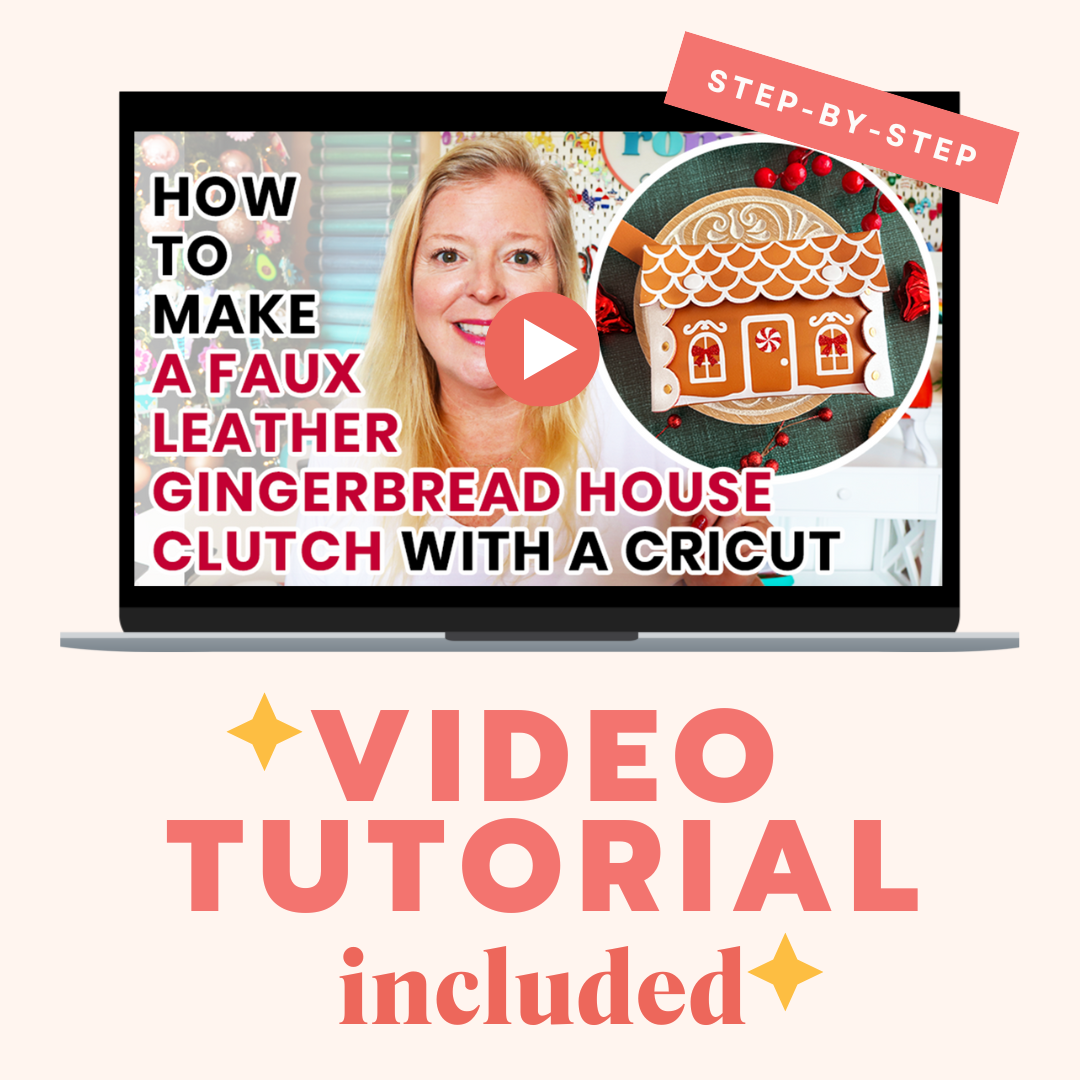 Faux Leather Gingerbread House Clutch Purse SVG & Video Tutorial