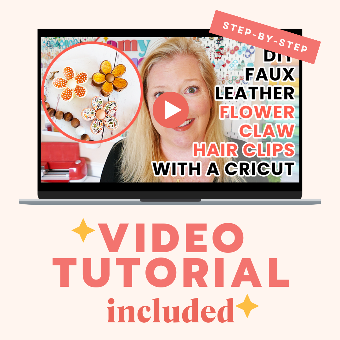 Faux Leather Flower Claw Hair Clip SVG & Video Tutorial