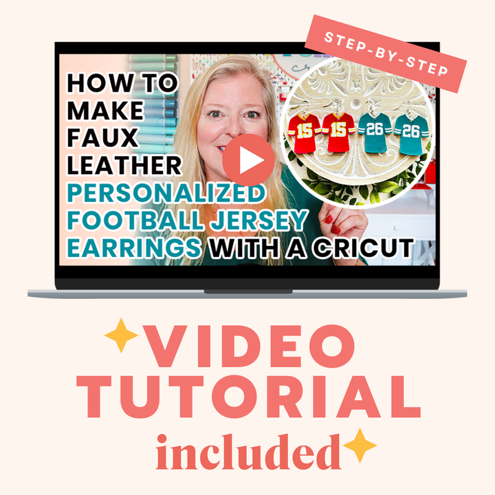Personalized Football Jersey Faux Leather Earrings SVG