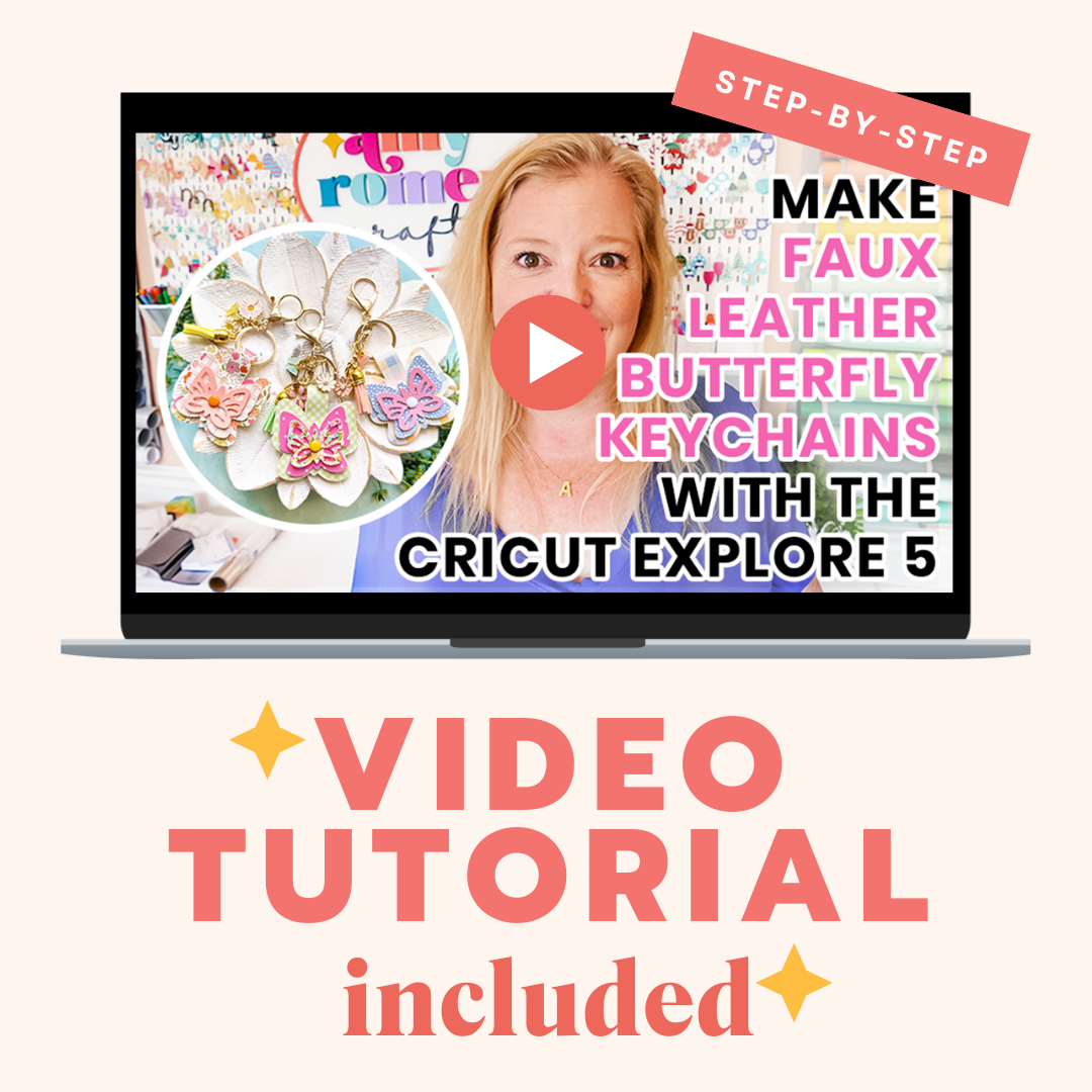 Faux Leather Layered Butterfly Keychain SVG & Video Tutorial