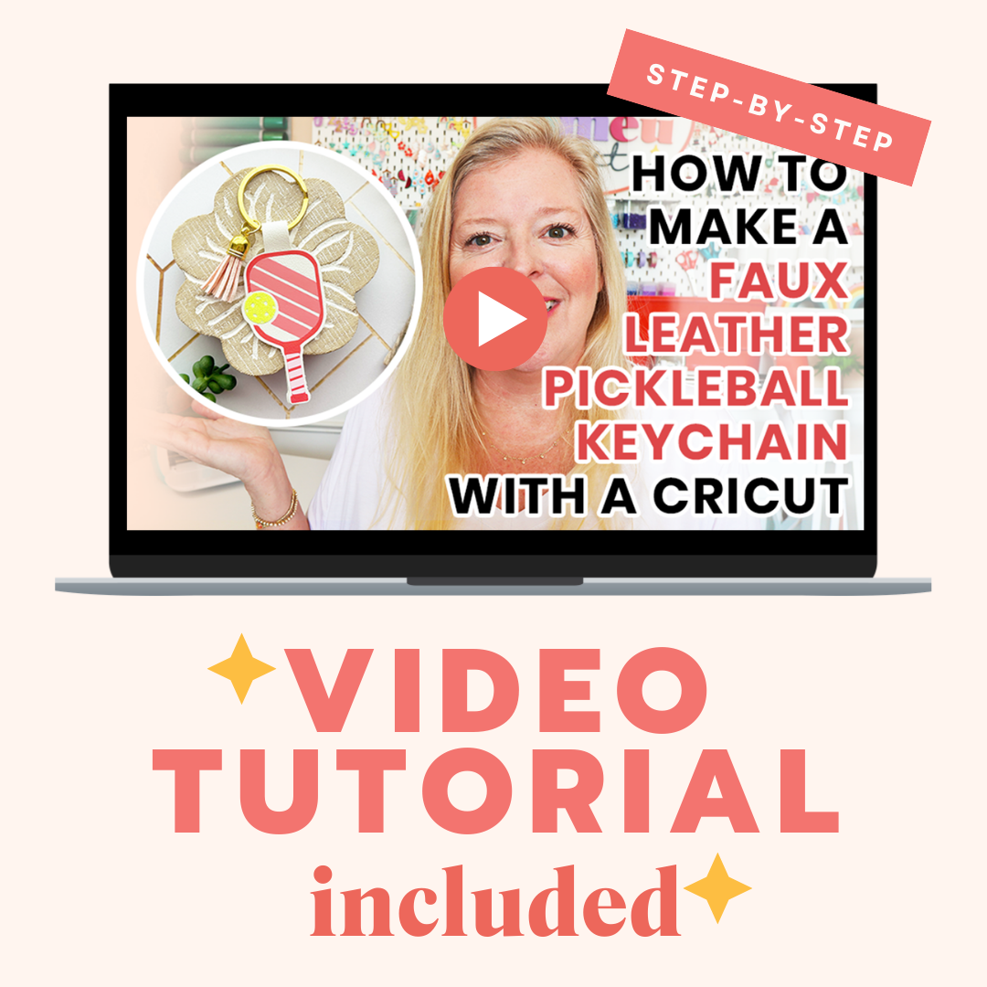 Faux Leather Pickleball Keychain SVG & Video Tutorial