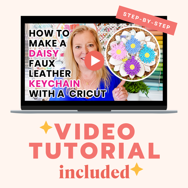 Daisy Faux Leather Keychain SVG & Video Tutorial