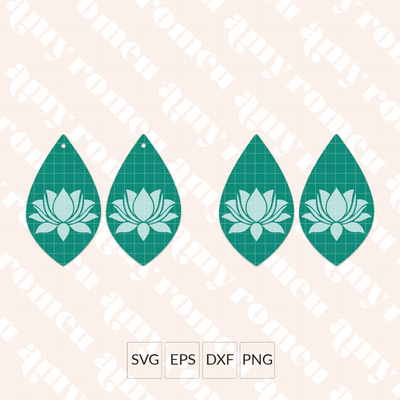 Lotus Flower Petal Earrings SVG