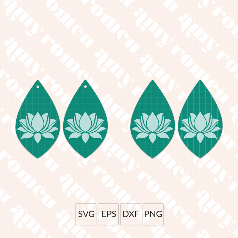 Lotus Flower Petal Earrings SVG