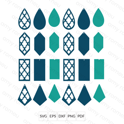 Quatrefoil Earring SVG with Commercial Use License