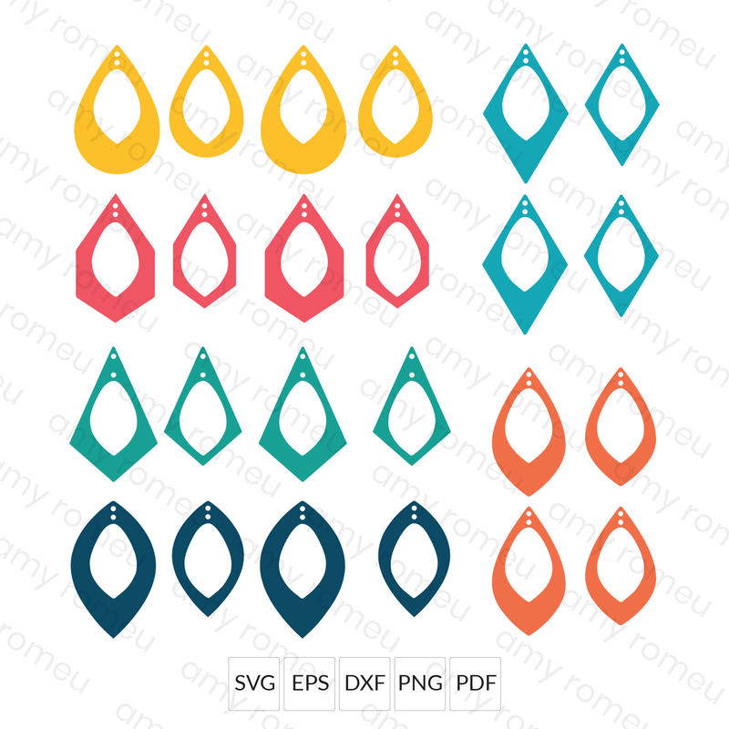 Crystal Dangle Earring SVG with Commercial Use License